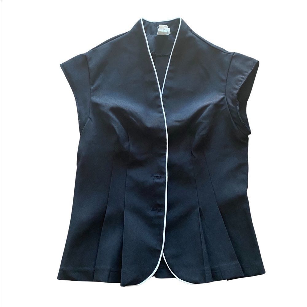 Vintage Eastern Style Short Sleeve Blazer Top - Women's Union - Size 3